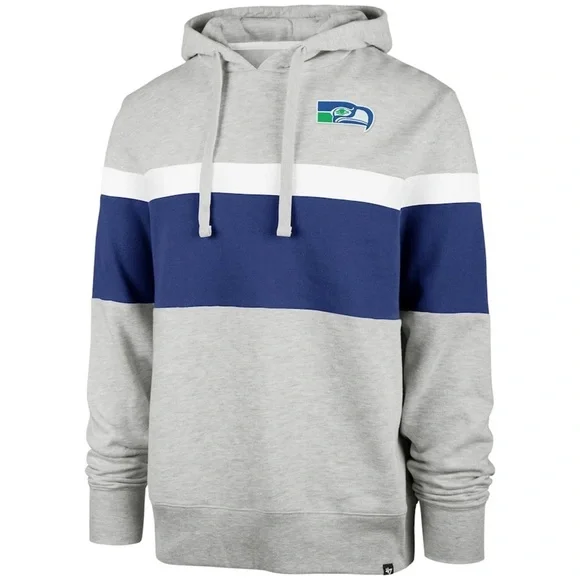 ‘47 Heather Gray Seattle Seahawks Warren Pullover Hoodie - Picture 1 of 6